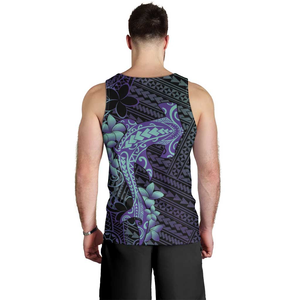 Purple Paradise Hawaii Men Tank Top Hammerhead Shark Tattoo Curve Polynesian - Polynesian Pride