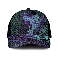 Purple Paradise Hawaii Mesh Trucker Cap Hammerhead Shark Tattoo Curve Polynesian - Polynesian Pride