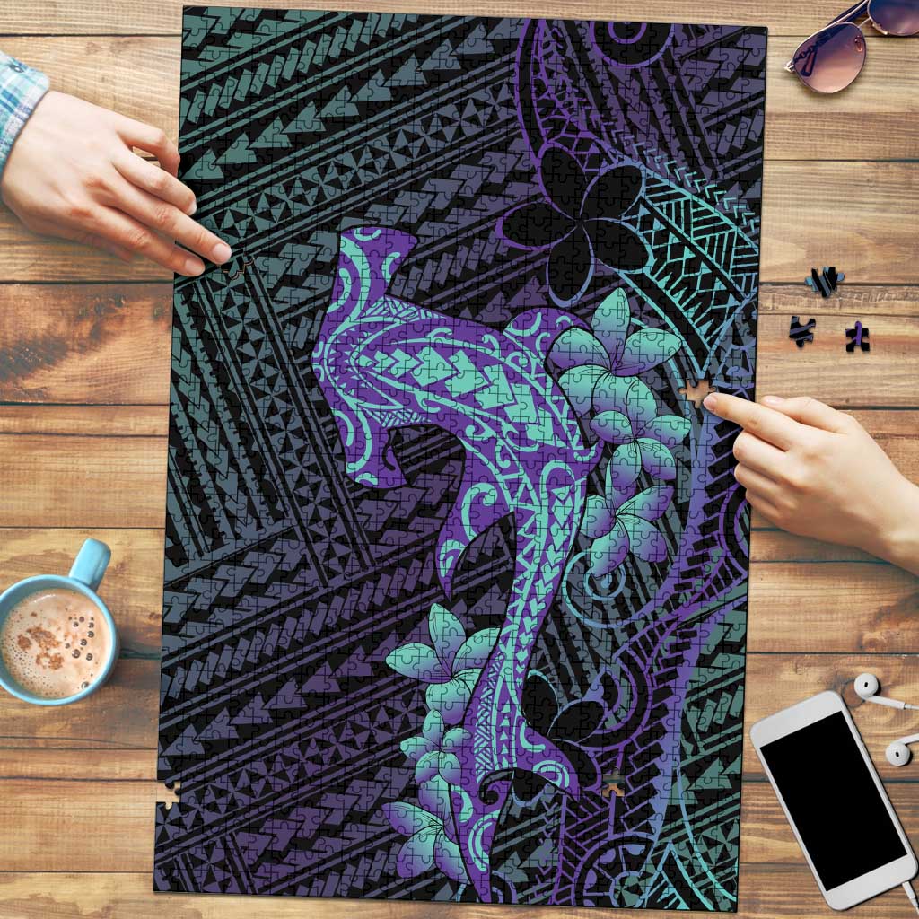 Purple Paradise Hawaii Puzzle Hammerhead Shark Tattoo Curve Polynesian - Polynesian Pride