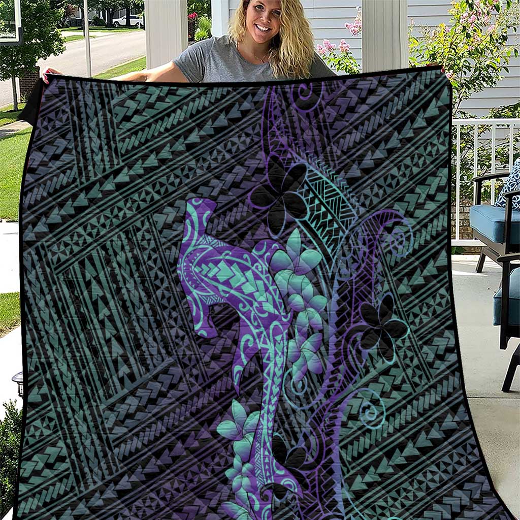 Purple Paradise Hawaii Quilt Hammerhead Shark Tattoo Curve Polynesian - Polynesian Pride