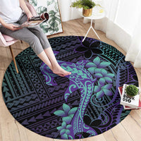 Purple Paradise Hawaii Round Carpet Hammerhead Shark Tattoo Curve Polynesian - Polynesian Pride