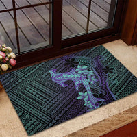 Purple Paradise Hawaii Rubber Doormat Hammerhead Shark Tattoo Curve Polynesian - Polynesian Pride