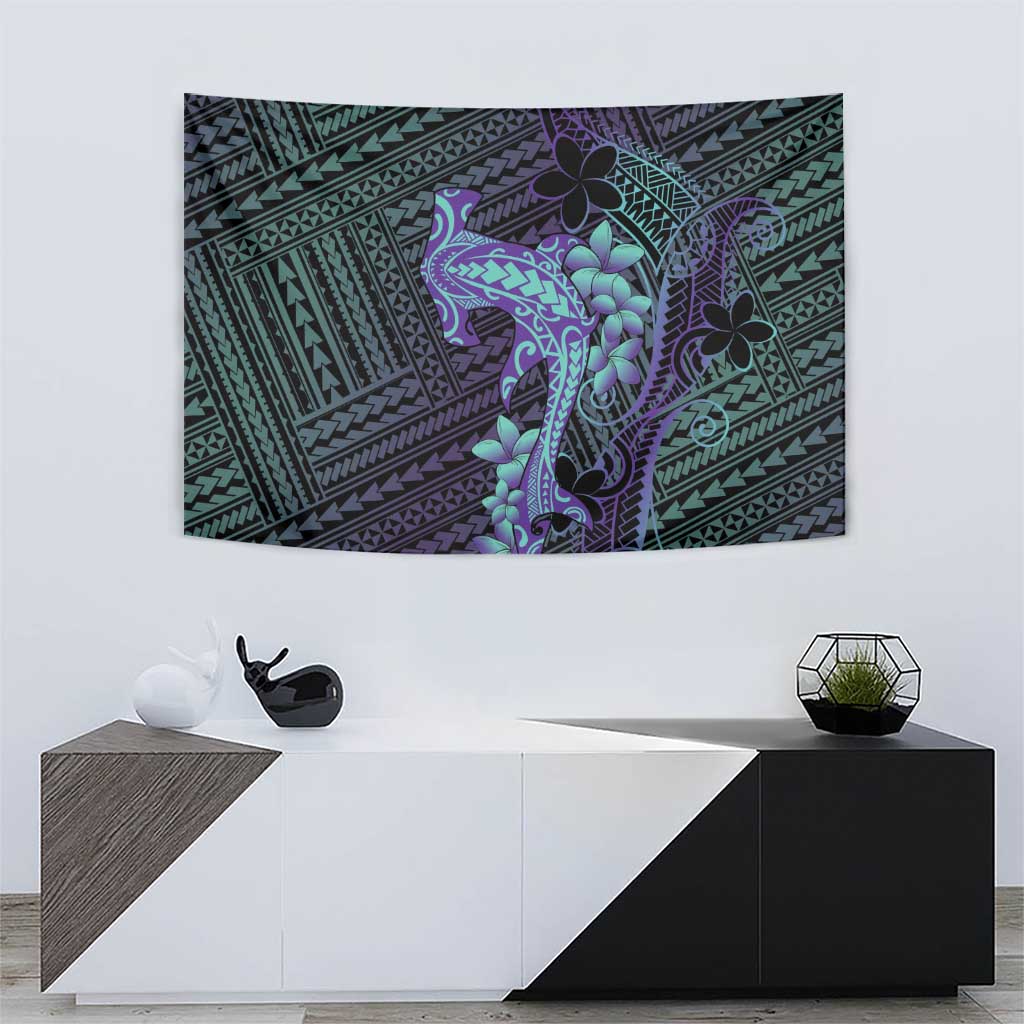 Purple Paradise Hawaii Tapestry Hammerhead Shark Tattoo Curve Polynesian - Polynesian Pride