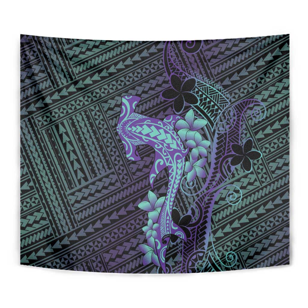 Purple Paradise Hawaii Tapestry Hammerhead Shark Tattoo Curve Polynesian - Polynesian Pride