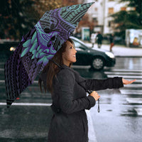 Purple Paradise Hawaii Umbrella Hammerhead Shark Tattoo Curve Polynesian - Polynesian Pride