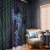 Purple Paradise Hawaii Window Curtain Hammerhead Shark Tattoo Curve Polynesian - Polynesian Pride