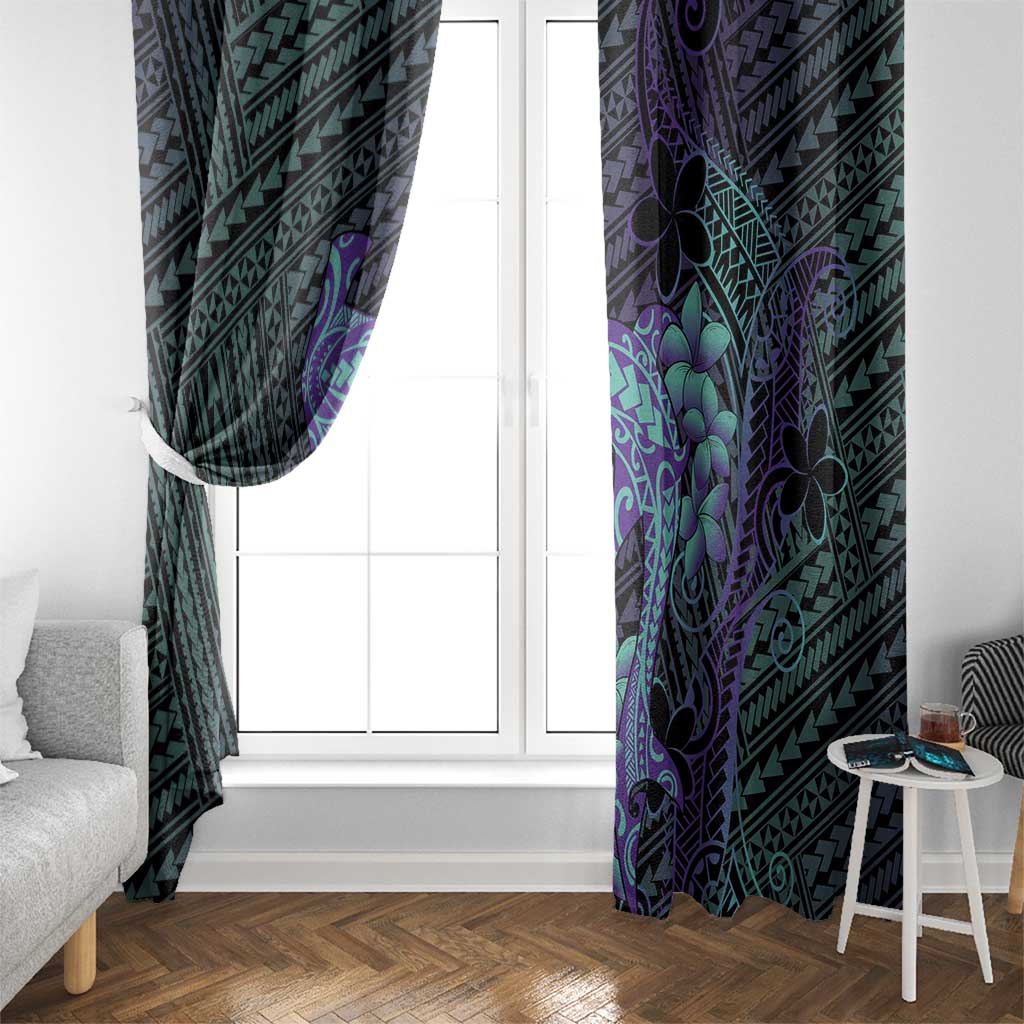 Purple Paradise Hawaii Window Curtain Hammerhead Shark Tattoo Curve Polynesian - Polynesian Pride
