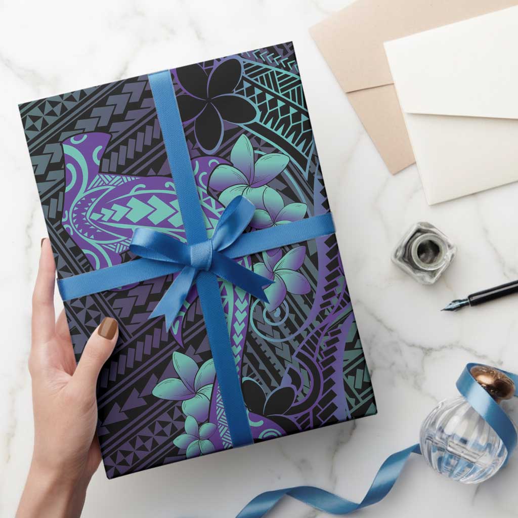 Purple Paradise Hawaii Wrapping Paper Hammerhead Shark Tattoo Curve Polynesian - Polynesian Pride