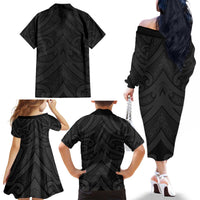 Poutama Korowai New Zealand Family Matching Off The Shoulder Long Sleeve Dress and Hawaiian Shirt Aotearoa Maori Tattoo - Polynesian Pride