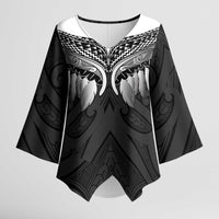 Poutama Korowai New Zealand Kimono Sleeve Blouse Aotearoa Maori Tattoo - Polynesian Pride