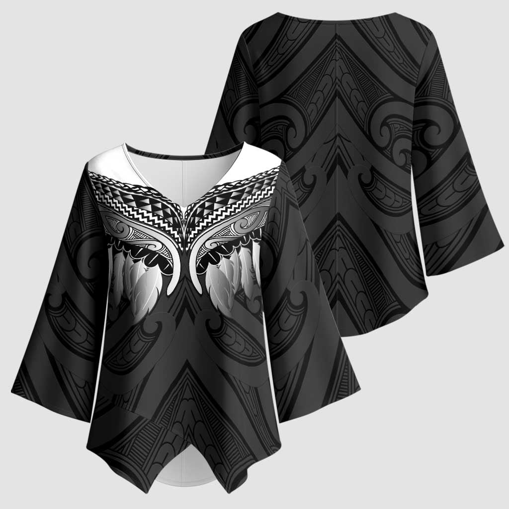 Poutama Korowai New Zealand Kimono Sleeve Blouse Aotearoa Maori Tattoo - Polynesian Pride