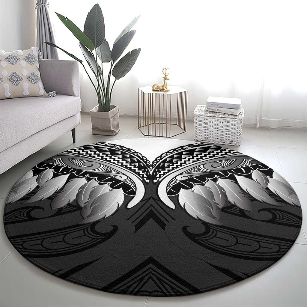 Poutama Korowai New Zealand Round Carpet Aotearoa Maori Tattoo - Polynesian Pride