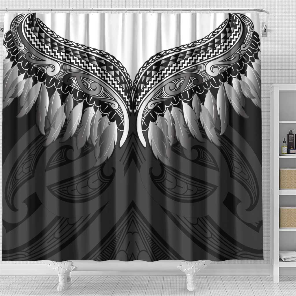 Poutama Korowai New Zealand Shower Curtain Aotearoa Maori Tattoo - Polynesian Pride