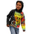 Vanuatu Tafea Day Kid Hoodie Coat Of Arms Mix Tropical Flowers LT14 - Polynesian Pride