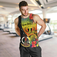 personalised-vanuatu-tafea-day-men-tank-top-coat-of-arms-mix-tropical-flowers