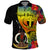 Personalised Vanuatu Tafea Day Polo Shirt Coat Of Arms Mix Tropical Flowers LT14 Black - Polynesian Pride
