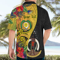 personalised-vanuatu-torba-day-hawaiian-shirt-coat-of-arms-mix-tropical-flowers