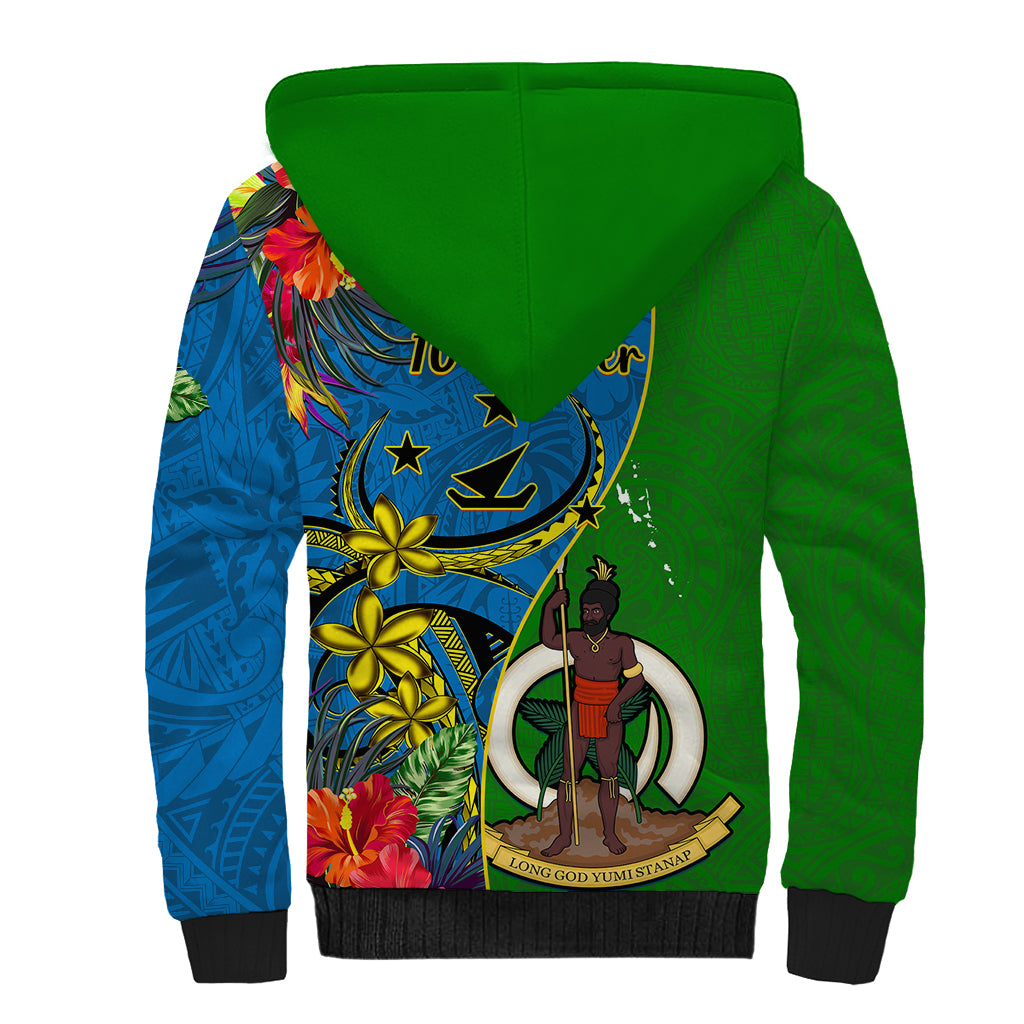 vanuatu-malampa-day-sherpa-hoodie-coat-of-arms-mix-tropical-flowers