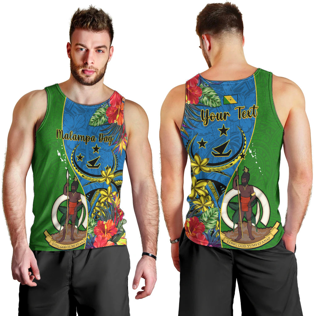 personalised-vanuatu-malampa-day-men-tank-top-coat-of-arms-mix-tropical-flowers
