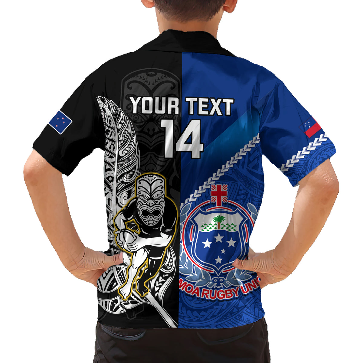 custom-new-zealand-and-samoa-rugby-kid-hawaiian-shirt-all-black-tiki-fern-mix-manu-samoa-2023-world-cup