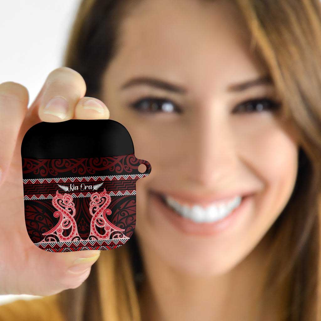 Kia Ora New Zealand AirPods Case Maori Language Week Whero Taniko Motif - Polynesian Pride