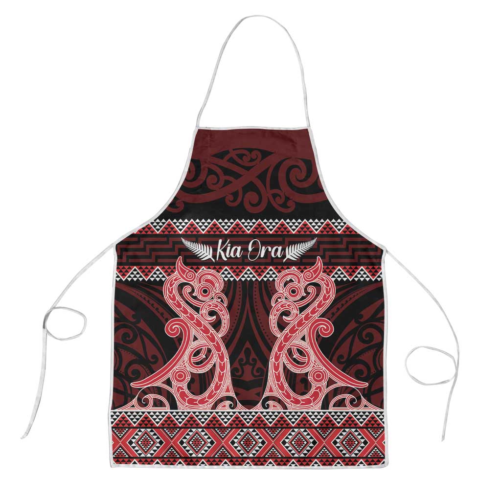 Kia Ora New Zealand Apron Maori Language Week Whero Taniko Motif - Polynesian Pride
