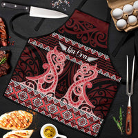 Kia Ora New Zealand Apron Maori Language Week Whero Taniko Motif - Polynesian Pride