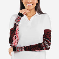 Kia Ora New Zealand Arm Sleeves Maori Language Week Whero Taniko Motif - Polynesian Pride