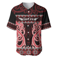 Kia Ora New Zealand Baseball Jersey Maori Language Week Whero Taniko Motif - Polynesian Pride
