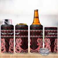 Kia Ora New Zealand 4 in 1 Can Cooler Tumbler Maori Language Week Whero Taniko Motif - Polynesian Pride