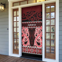 Kia Ora New Zealand Door Cover Maori Language Week Whero Taniko Motif - Polynesian Pride