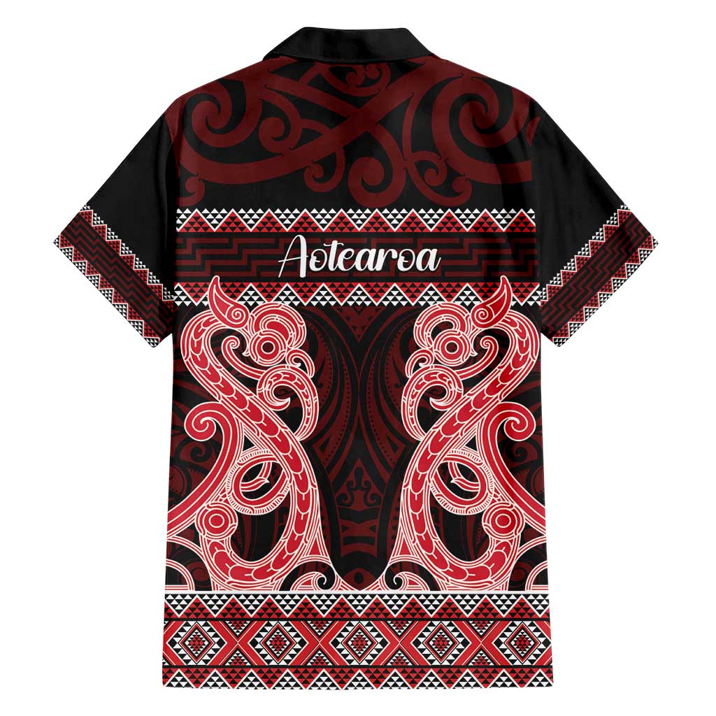 Kia Ora New Zealand Hawaiian Shirt Maori Language Week Whero Taniko Motif - Polynesian Pride