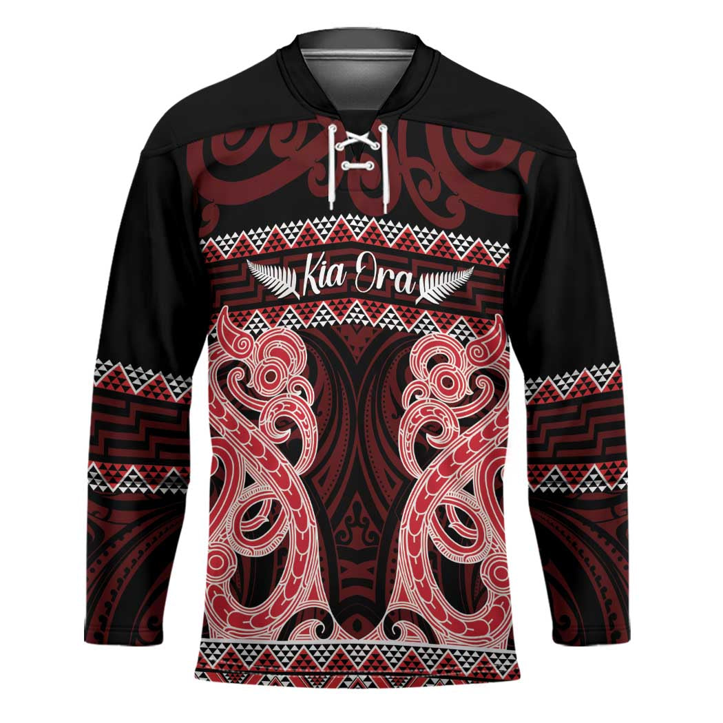 Kia Ora New Zealand Hockey Jersey Maori Language Week Whero Taniko Motif - Polynesian Pride