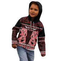 Kia Ora New Zealand Kid Hoodie Maori Language Week Whero Taniko Motif - Polynesian Pride