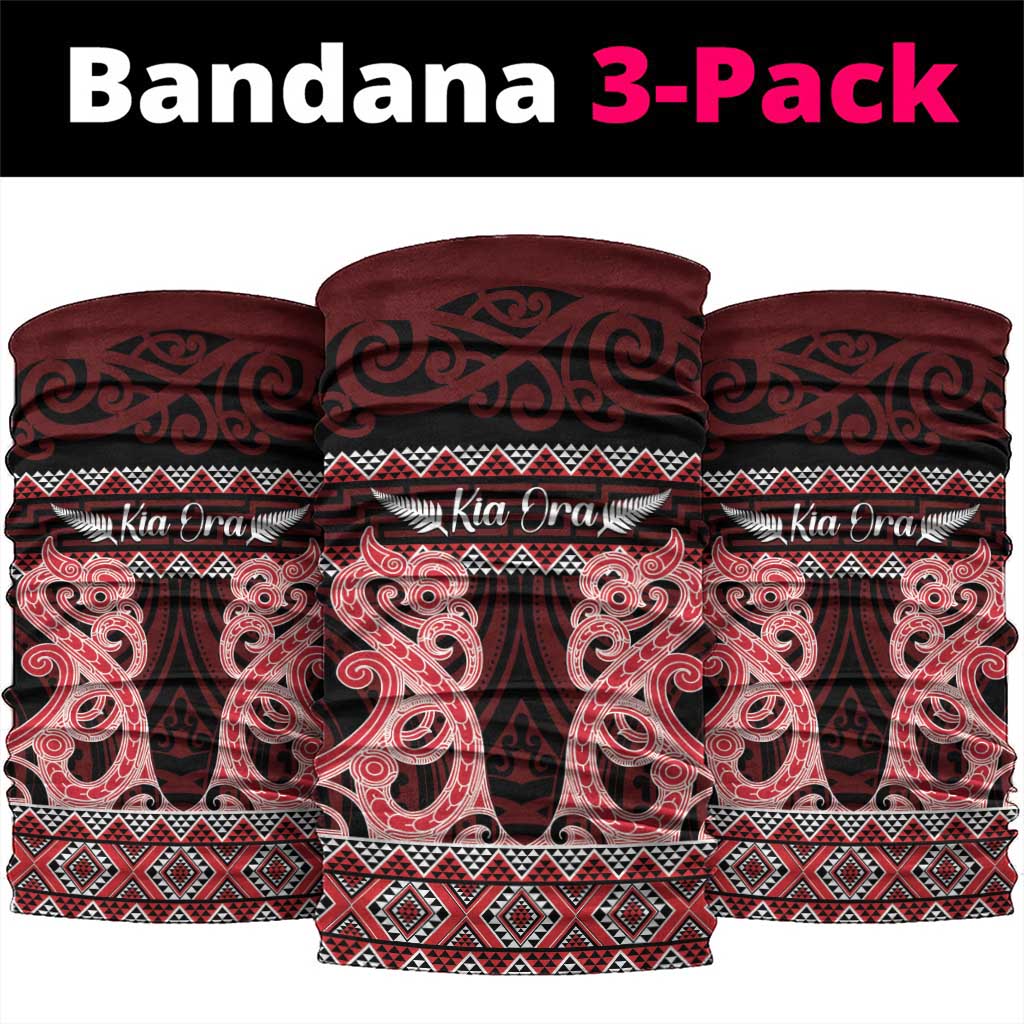 Kia Ora New Zealand Neck Gaiter Maori Language Week Whero Taniko Motif - Polynesian Pride