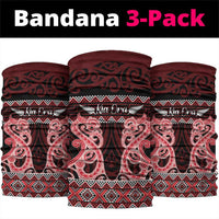 Kia Ora New Zealand Neck Gaiter Maori Language Week Whero Taniko Motif - Polynesian Pride