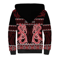Kia Ora New Zealand Sherpa Hoodie Maori Language Week Whero Taniko Motif - Polynesian Pride