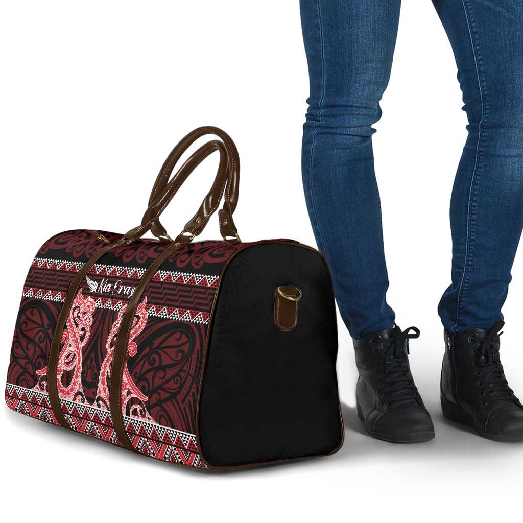 Kia Ora New Zealand Travel Bag Maori Language Week Whero Taniko Motif - Polynesian Pride