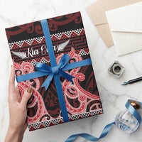 Kia Ora New Zealand Wrapping Paper Maori Language Week Whero Taniko Motif - Polynesian Pride