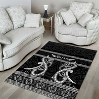 Kia Ora New Zealand Area Rug Maori Language Week Pango Taniko Motif - Polynesian Pride