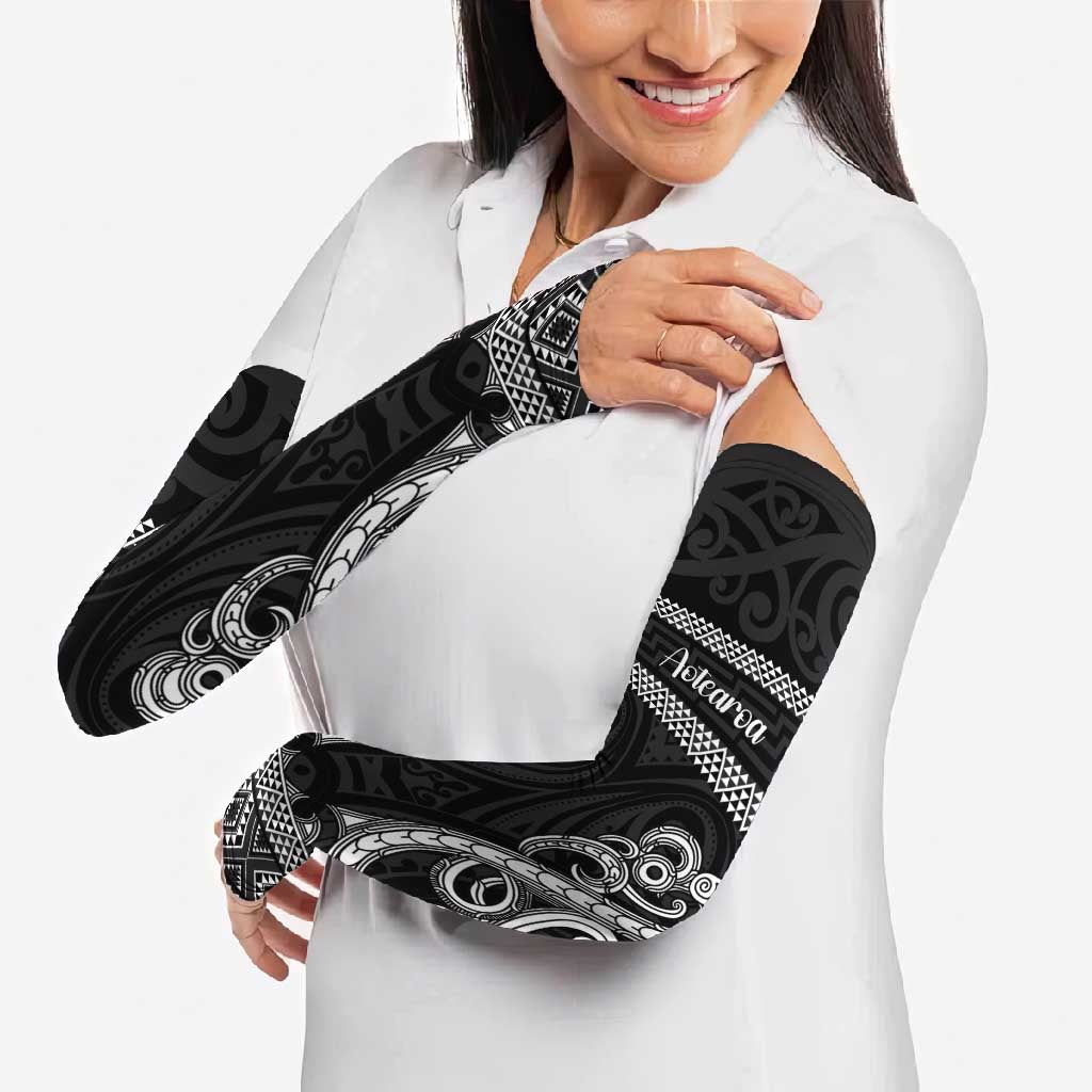 Kia Ora New Zealand Arm Sleeves Maori Language Week Pango Taniko Motif - Polynesian Pride