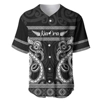 Kia Ora New Zealand Baseball Jersey Maori Language Week Pango Taniko Motif - Polynesian Pride