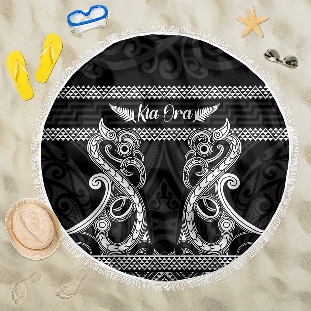 Kia Ora New Zealand Beach Blanket Maori Language Week Pango Taniko Motif - Polynesian Pride