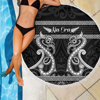 Kia Ora New Zealand Beach Blanket Maori Language Week Pango Taniko Motif - Polynesian Pride