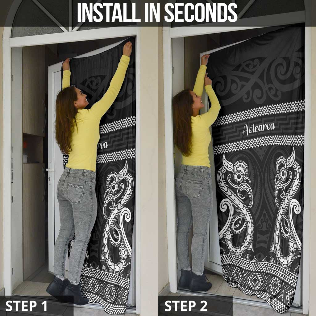 Kia Ora New Zealand Door Cover Maori Language Week Pango Taniko Motif - Polynesian Pride