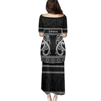 Kia Ora New Zealand Family Matching Puletasi and Hawaiian Shirt Maori Language Week Pango Taniko Motif - Polynesian Pride