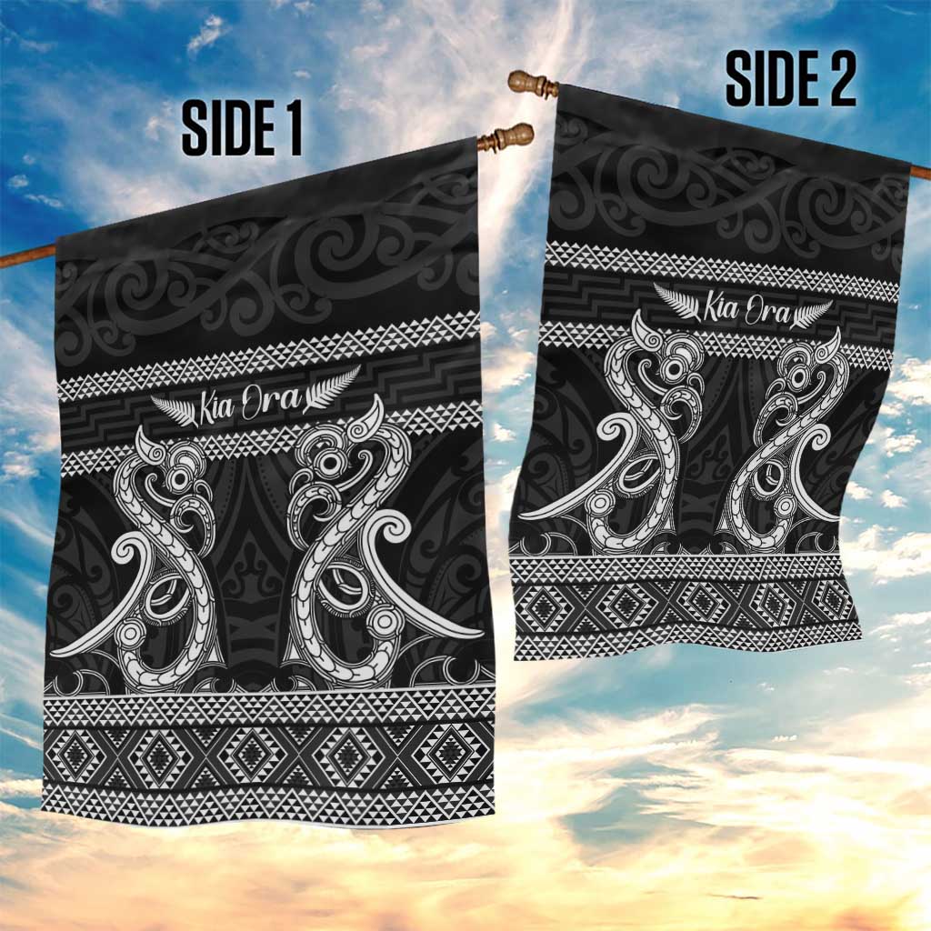 Kia Ora New Zealand Garden Flag Maori Language Week Pango Taniko Motif LT14 - Polynesian Pride
