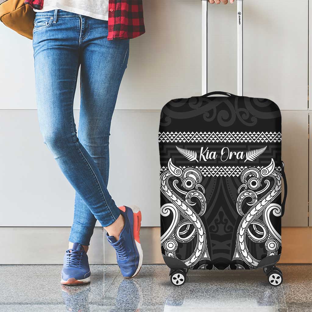 Kia Ora New Zealand Luggage Cover Maori Language Week Pango Taniko Motif - Polynesian Pride