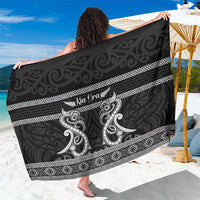 Kia Ora New Zealand Sarong Maori Language Week Pango Taniko Motif LT14 One Size 44 x 66 inches Black - Polynesian Pride
