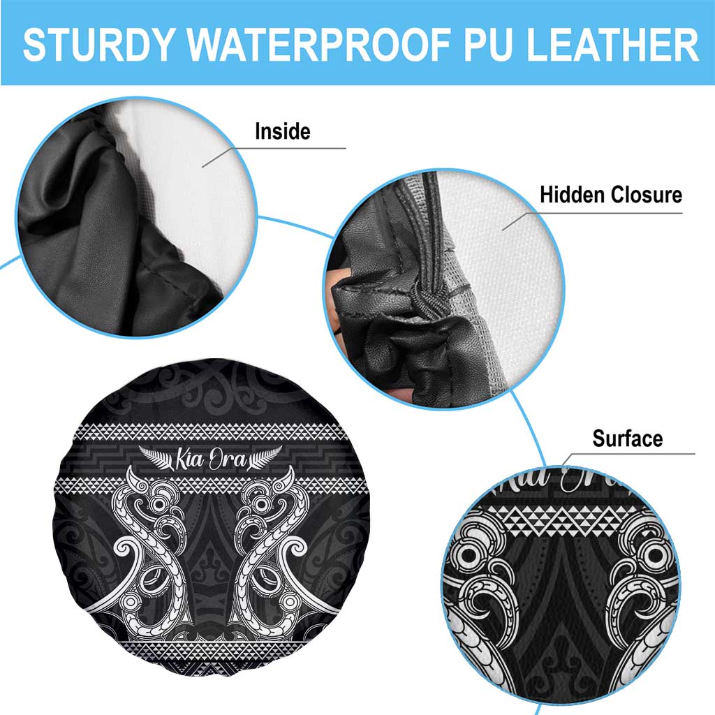 Kia Ora New Zealand Spare Tire Cover Maori Language Week Pango Taniko Motif LT14 - Polynesian Pride
